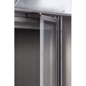 Каминная топка ЭкоКамин Дельта Прайм 1100 три стекла, футеровка чугун, шибер встроенный, рамка декоративная