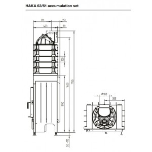 Каминная топка Hoxter Haka 63 51 С аккумулятивным комплектом
