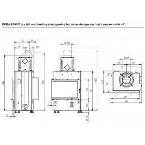 Каминная топка Hoxter Ecka 67 45 51La(Ra) Адаптер под аккумулятивные кольца HOXTER