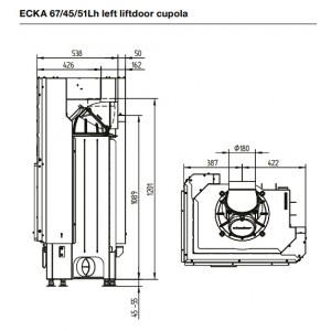 Каминная топка Hoxter Ecka 67 45 51Lh левосторонняя
