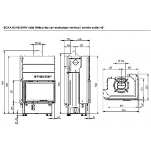 Каминная топка Hoxter Ecka 67 45 51Rh правосторонняя