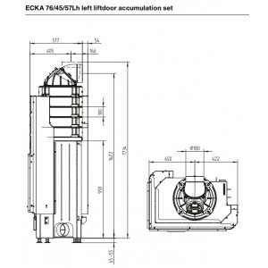 Каминная топка Hoxter Ecka 76 45 57Lh (Rh) С аккумулятивным комплектом
