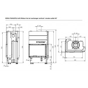 Каминная топка Hoxter Ecka 76 45 57Lh (Rh) С аккумулятивным комплектом