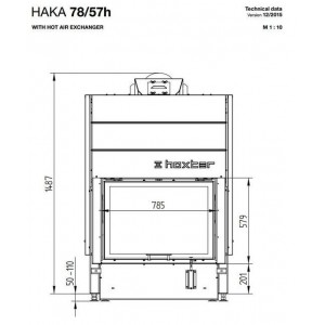 Каминная топка Hoxter Haka 78/57ha Стальной теплообменник 45°