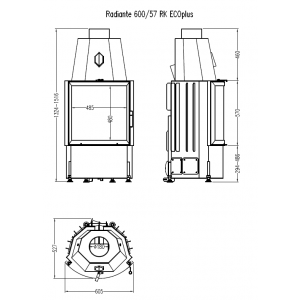 Каминная топка Hark Radiante 600/57 RK ECOplus, черная рамка
