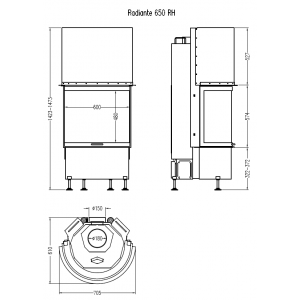 Каминная топка Hark Radiante 650/57 RH T1