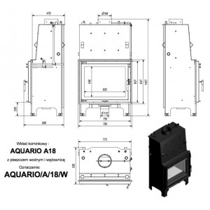 Каминная топка Kratki AQUARIO/A/18/W