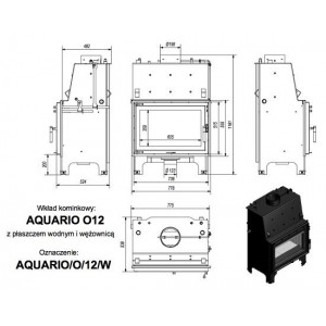 Каминная топка Kratki AQUARIO/O/12/W