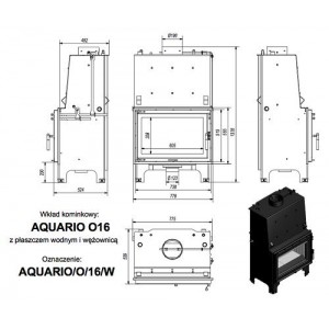 Каминная топка Kratki AQUARIO/O/16/W
