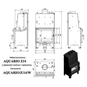 Каминная топка Kratki AQUARIO/Z/14/W