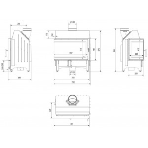 Каминная топка Kratki Zibi L BS Deco