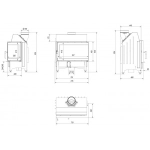 Каминная топка Kratki Zibi P BS Deco