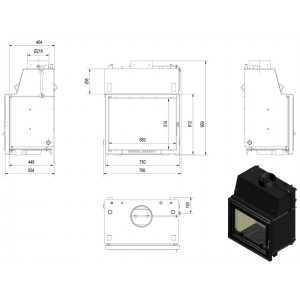 Каминная топка Kratki Amelia PW 24 W Deco
