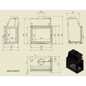 Каминная топка Kratki Amelia PW BP 24 W Z
