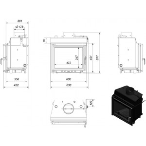 Каминная топка Kratki Antek PW 8 W