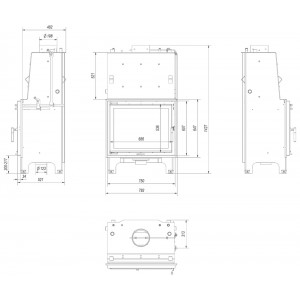Каминная топка Kratki Aquario A 18 PW W DG