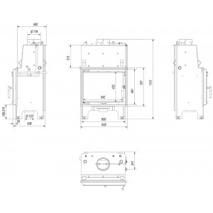 Каминная топка Kratki Aquario M 8 PW W DG