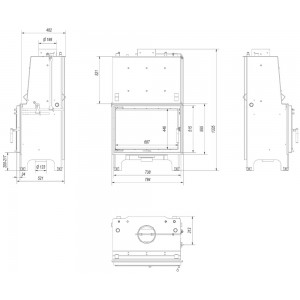 Каминная топка Kratki Aquario O 16 PW W DG