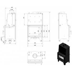 Каминная топка Kratki Aquario Z 14 PW W