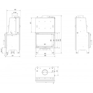 Каминная топка Kratki Aquario Z 14 PW W DG