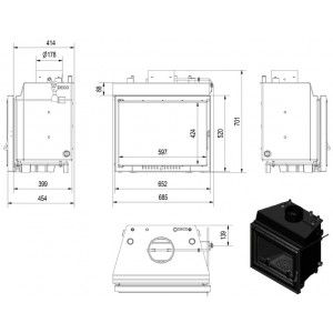 Каминная топка Kratki Eryk PW 10 W Deco