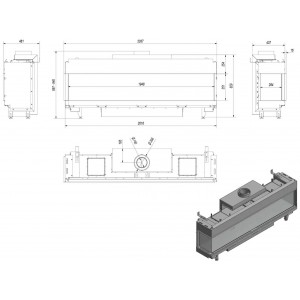 Газовая топка Kratki Leo L 200 G31 37MBAR (баллонный газ)