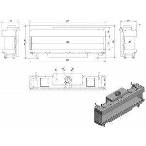 Газовая топка Kratki Leo LP 200 G31 37MBAR (баллонный газ)