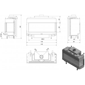 Газовая топка Kratki Leo P 100 G20 (магистральный газ)
