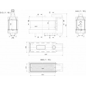Газовая топка Kratki Leo LP 100 Tunel G20 (магистральный газ)