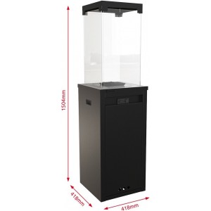 Газовый нагреватель Kratki Patio Light - сталь с ручным управлением, цвет черный