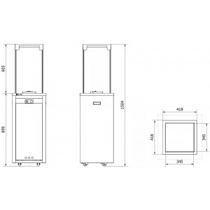 Газовый нагреватель Kratki Patio Light - сталь, РУ