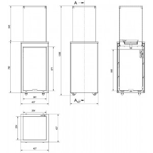 Газовый нагреватель Kratki Patio Mini G31 37MBAR S - сталь, пульт ДУ