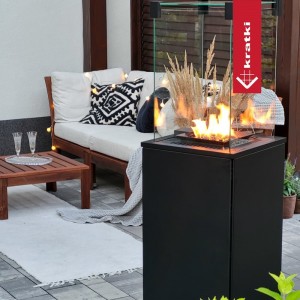 Газовый нагреватель Kratki Patio Mini G31 37MBAR S - сталь, пульт ДУ