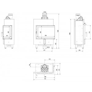 Каминная топка Kratki Lucy 12 Slim P BS