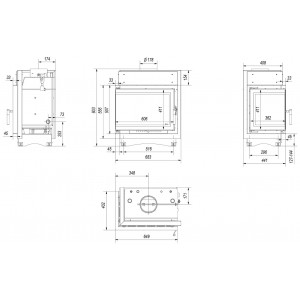 Каминная топка Kratki Maja PW BL 12 BS W Deco