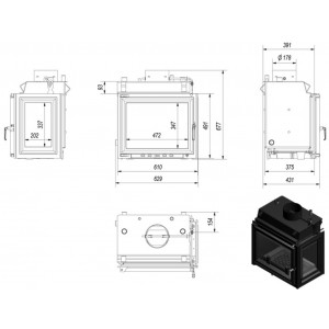 Каминная топка Kratki Maja PW BP 12 W