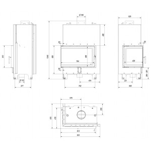Каминная топка Kratki MBO PW 15 L BS W