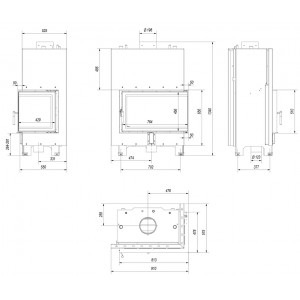 Каминная топка Kratki MBO PW 15 P BS W