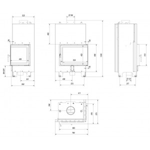 Каминная топка Kratki MBZ PW 13 P BS W