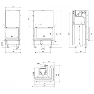 Каминная топка Kratki MBZ P BS G (SG)