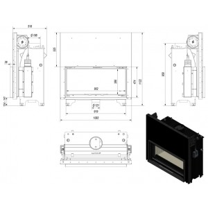 Каминная топка Kratki Mila PW 24 G W