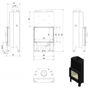 Каминная топка Kratki Nadia PW 10 W