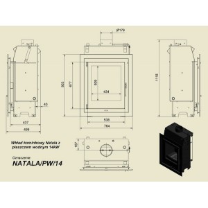 Каминная топка Kratki Natala/PW/14/GLASS
