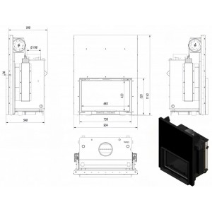 Каминная топка Kratki Oliwia PW 22 G W
