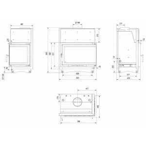 Каминная топка Kratki Oliwia PW BP 17 BS W Deco