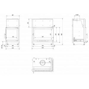 Каминная топка Kratki Oliwia PW BP 22 BS W