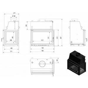 Каминная топка Kratki Oliwia PW BP 17 W