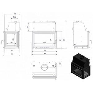 Каминная топка Kratki Oliwia PW BP 22 W
