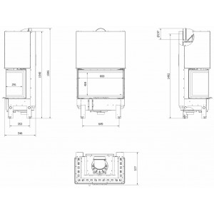 Каминная топка Kratki Regnor 800 400