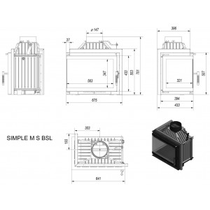 Каминная топка Kratki Simple M S L BS